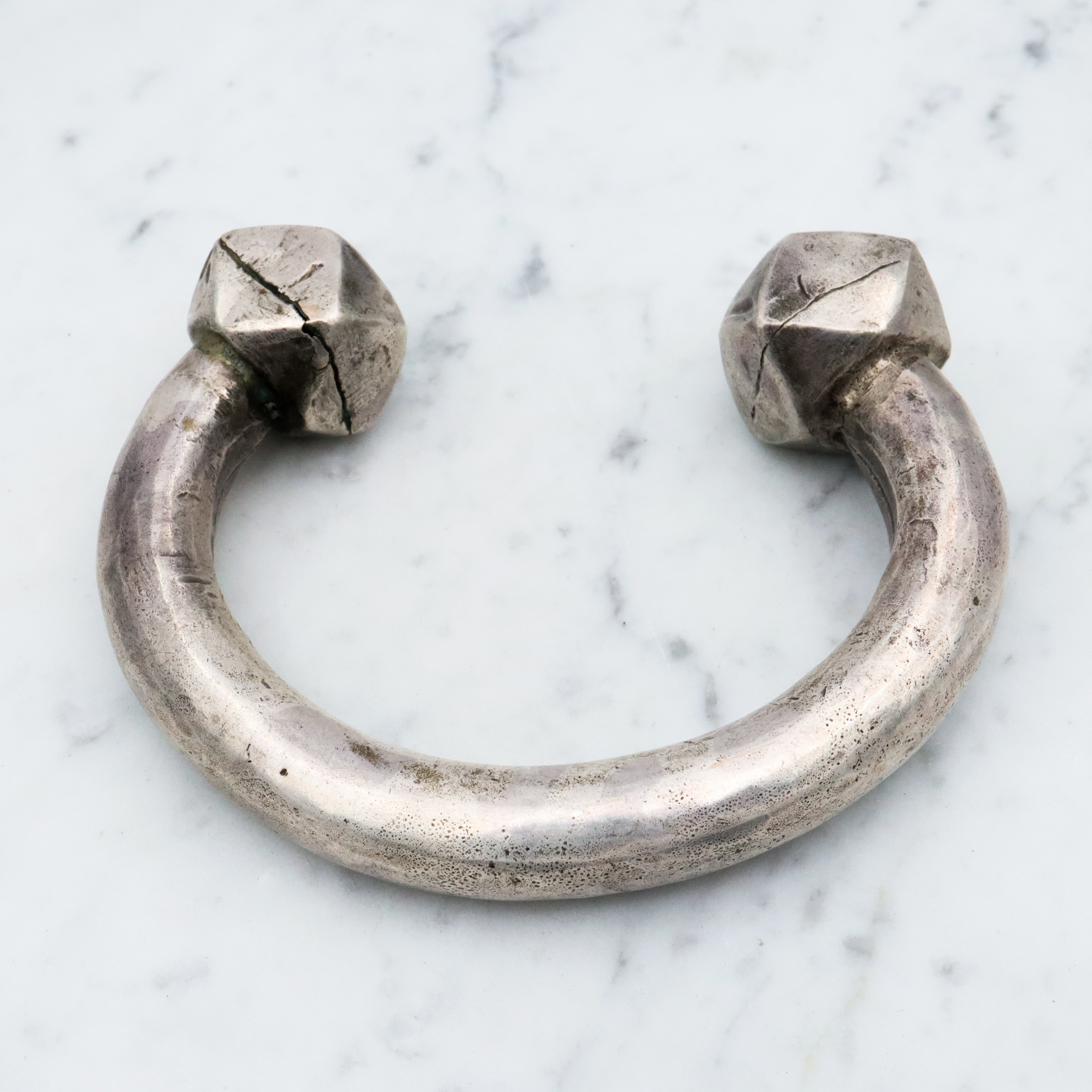 Antique African tribal Fulani style silver arm cuff